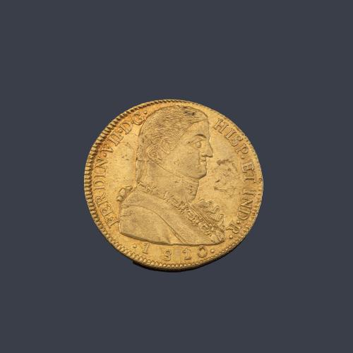  Fernando VII 8 escudos Santiago 1810 FJ.