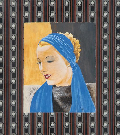 ESCUELA FRANCESA - La dama del pañuelo azul