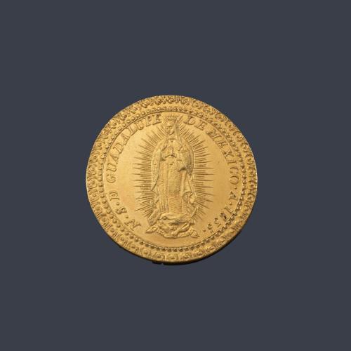  Moneda de Nuestra Señora Virgen de Guadalupe, México en oro de 22 K.