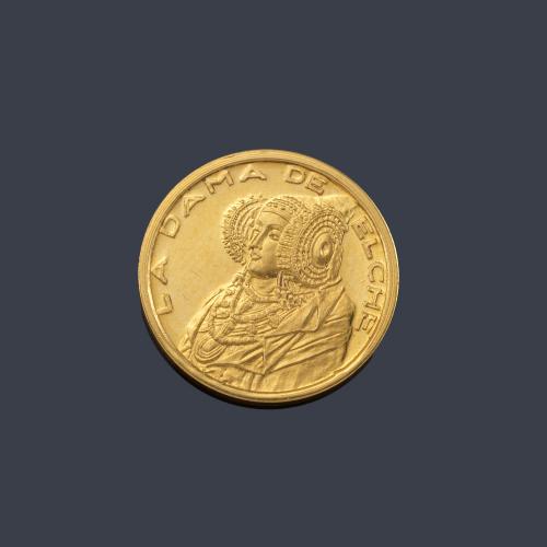  Moneda conmemorativa Dama de Elche en oro de 22 K.
