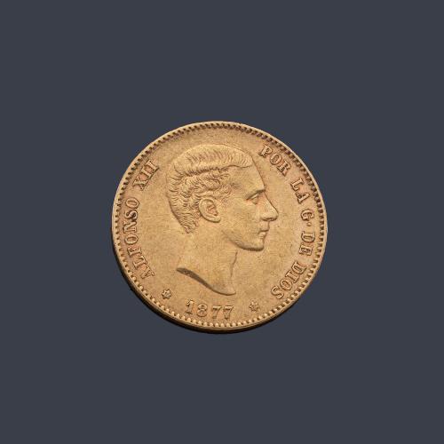  Alfonso XII 25 pesetas 1877 DEM
