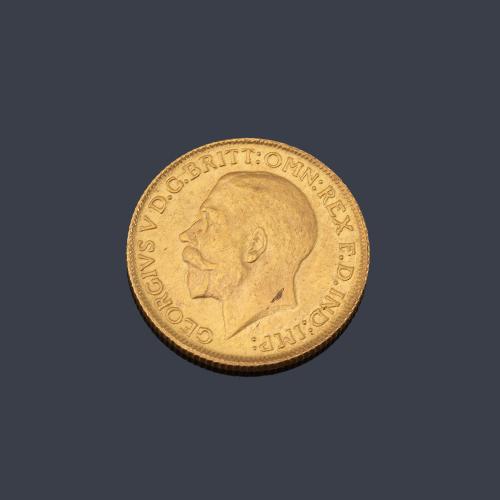  Moneda Jorge V, libra en oro de 22 K.