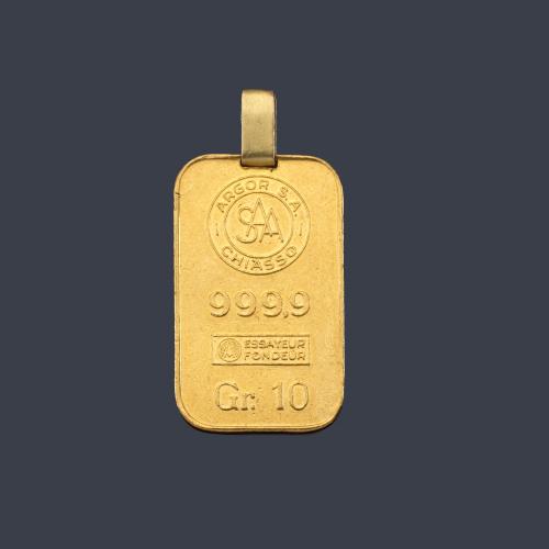  Lingote para colgar de 10 grs. en oro de 24 K.