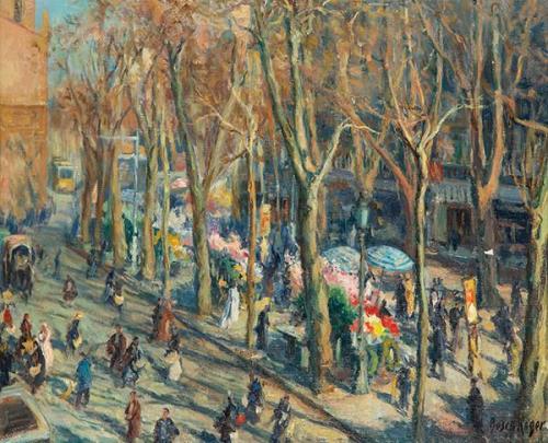  EMILIO BOSCH ROGER - La Rambla de Barcelona con sol