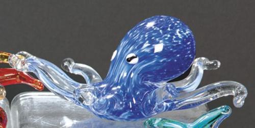  Pulpo de cristal de Murano azul