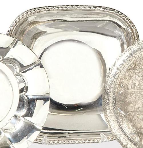  Panera cuadrangular de plata española punzonada 1ª Ley de Montejo con marca comercial de J. Pérez Fernández.