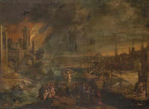  SEGUIDOR DE DANIEL VAN HEIL S. XVII - Alegoría de la Providencia sobre los Países Bajos Españoles