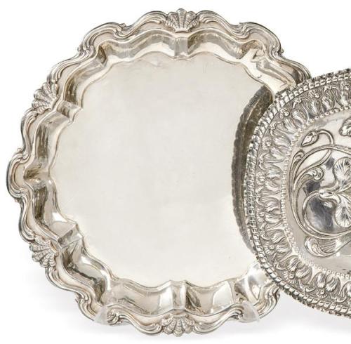  Salvilla de plata española punzonada de la Fábrica el Iris, Madrid Villa y Corte 1860.