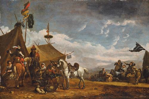 SEGUIDOR DE PHILIPS WOUWERMAN S. XVIII-XIX - Alto en el camino