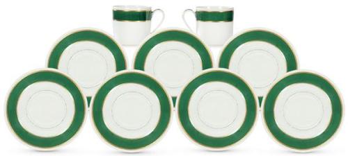  Juego de café en porcelana francesa de Limoges, A. Vignaud, compuesto por