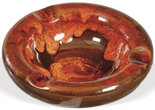  Cenicero en cerámica Fat lava en rojo y negro.