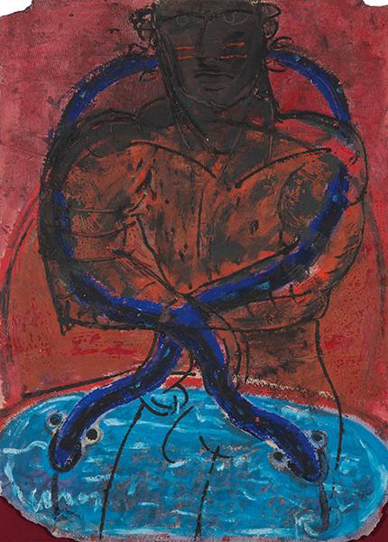 JOSÉ MOREA - Personaje en azul y rojo