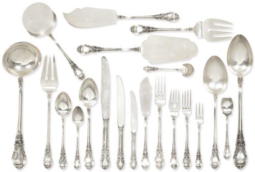  Cubertería de plata española punzonada 1ª Ley.