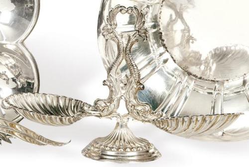  Porta aperitivos de plata española punzonada 1ª Ley con vástago de pez.