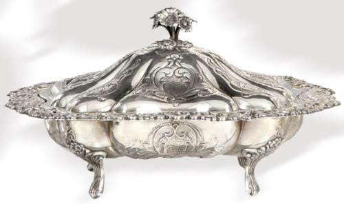  Mantenedor de plata española punzonada 1ª Ley de Montejo con marca comercial de J. Pérez Fernández