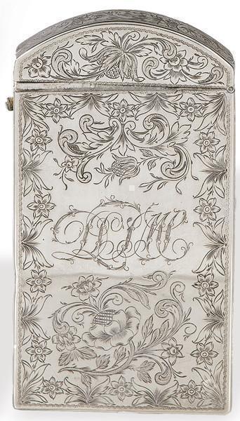  Caja tarjetero de plata blasonada