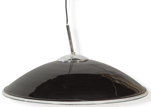  Lámpara de techo en suspensión en cristal de Murano negro y blanco, años 60.