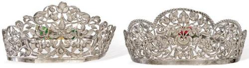  Pareja de tiaras filipinas de plata regalo al alcalde de Bucalán D. Rafael de Ortega y su mujer en 1883.