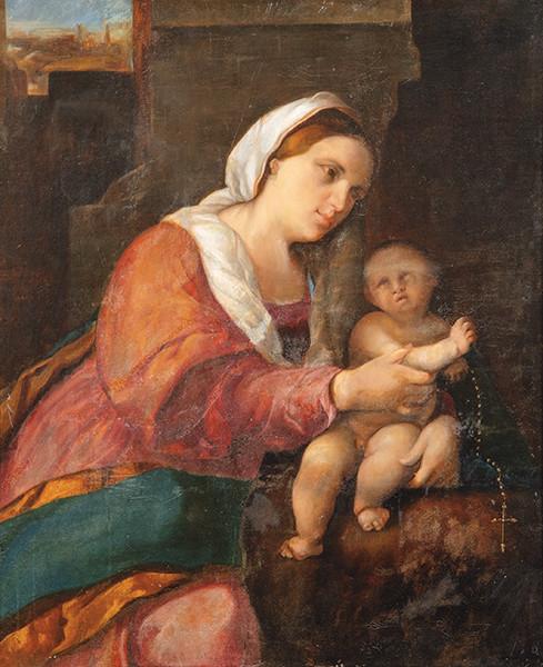 ESCUELA ITALIANA FNS. S. XVIII - PPS. S. XIX - Virgen con el Niño