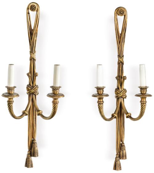 Pareja de apliques de bronce estilo Luís XVI