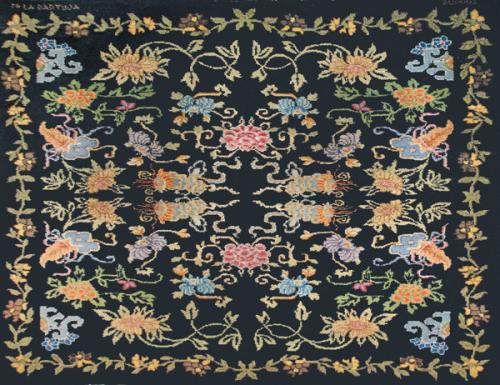 Alfombra española en lana de La Cartuja de Burgos firmada h. 1970.