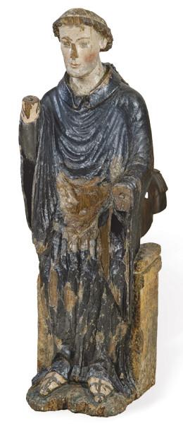 Santo Gótico en madera tallada