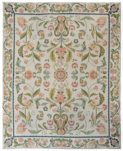 Alfombra de Arraiolos campo claro. Medidas