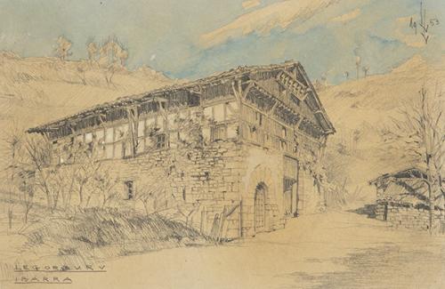 ESCUELA ESPAÑOLA S. XX - Caserío Legorburu del barrio Ibarra de Orozko
