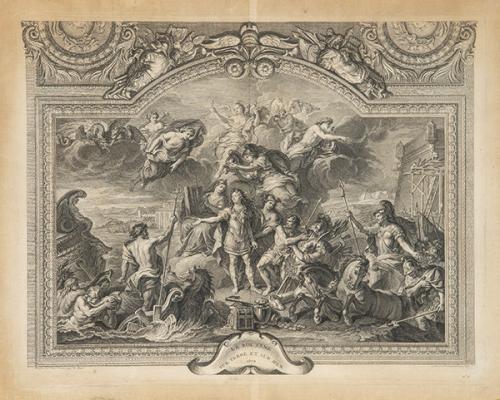 CHARLES LE BRUN - Alegoría de la conquista del Franco Condado en 1674