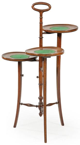  Macetero victoriano en madera de caoba torneada.