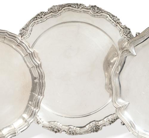  Fuente circular de plata española punzonada 1ª Ley de Espuñes.