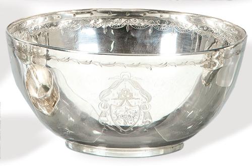 Cuenco ensaladera de plata portuguesa punzonada 1ª Ley Oporto S. XX