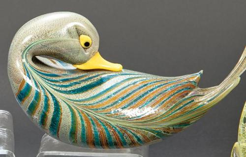  Pato de cristal de Murano de Franco Moretti