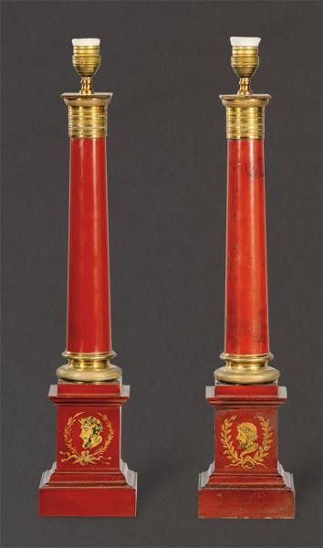  PAREJA DE LAMPARAS BRONCE ESTILO LOTTIER