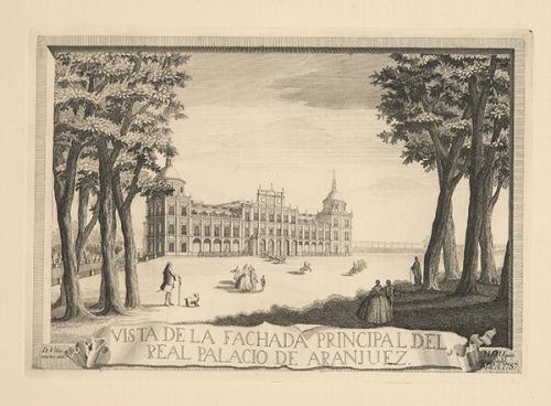JUAN MINGUET - Vistas del Palacio de Aranjuez y la Iglesia de San Martín