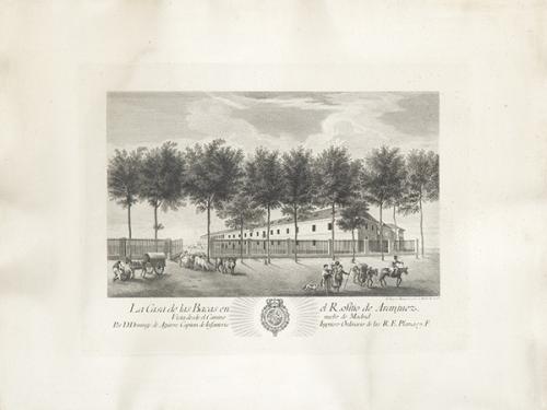 FRANCISCO MUNTANER Y MONER - Vista de las Casas de las Vacas en el Real Sitio de Aranjuez