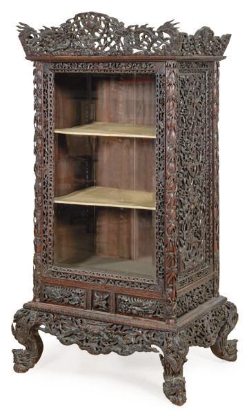  Vitrina expositora china tallada S. XIX