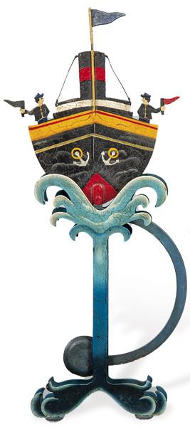  Tentetieso de hierro pintado representando al barco "Panamá".