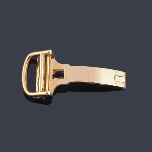 Cierre de reloj Cartier desplegable en oro rosa de 18 K.