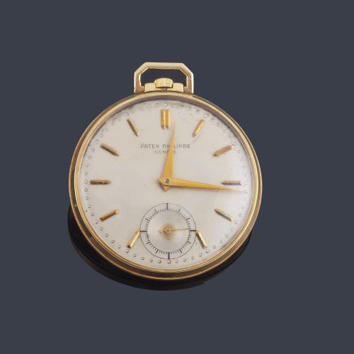 PATEK PHILIPPE ref. 600 caja nº 660894, movimiento nº 891670, reloj lepin con caja en oro amarillo de 18 K.