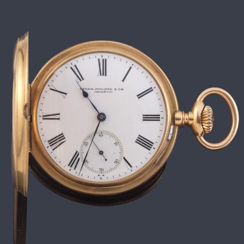 PATEK PHILIPPE caja nº 224408, movimiento nº113621, reloj saboneta con caja en oro rosa de 18 K.