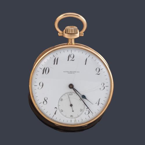 PATEK PHILIPPE caja nº 206518, movimiento nº 87677, reloj lepin con caja en oro rosa de 18 K.