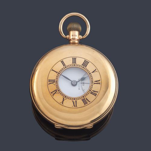 ROLEX reloj cazador con caja en oro rosa de 9 K.