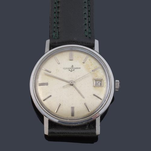  ULYSSE NARDIN de caballero con caja en acero, años 60.