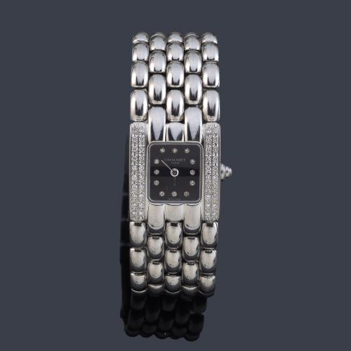 CHAUMET Khesis ref. 22K4767 de señora con caja y brazalete en acero y brillantes.