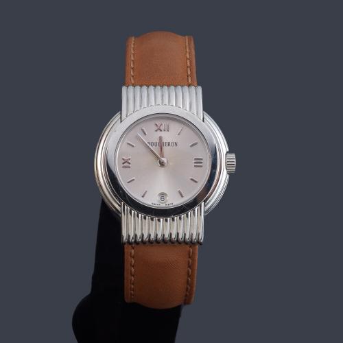  BOUCHERON Solis de señora con caja en acero.Con estuche y documentación.