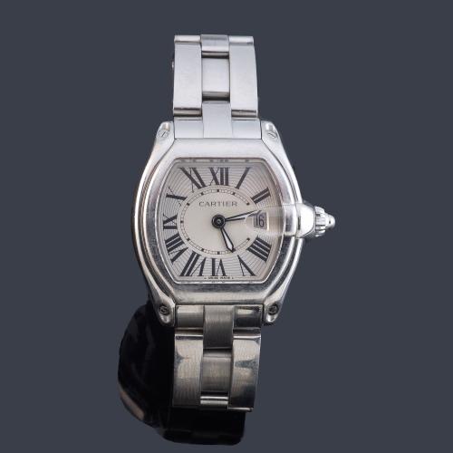 CARTIER Roadster ref. 2675 para señora con caja y brazalete en acero. Con estuche y documentación.