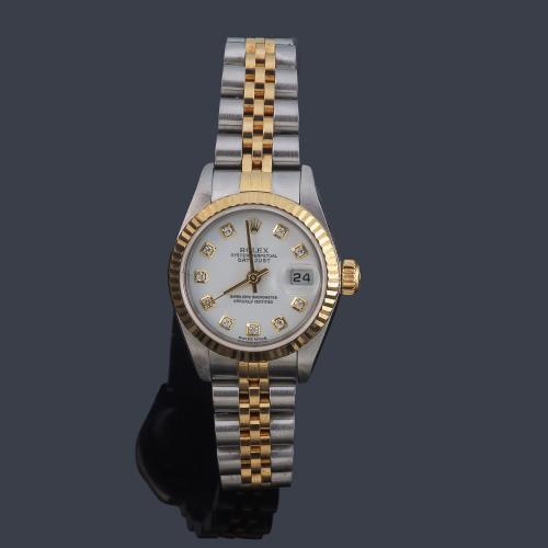 ROLEX Oyster Perpetual Datejust Lady ref. 79173 Superlative Chronometer Officially Certified de señora con caja y brazalete en acero y oro amarillo de 18 K. Con estuche y documentacion.