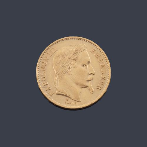 Napoleón III 20 francos, Francia 1869.