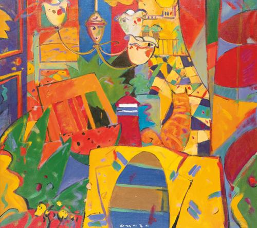 MANEL ANORO - Interior con gato